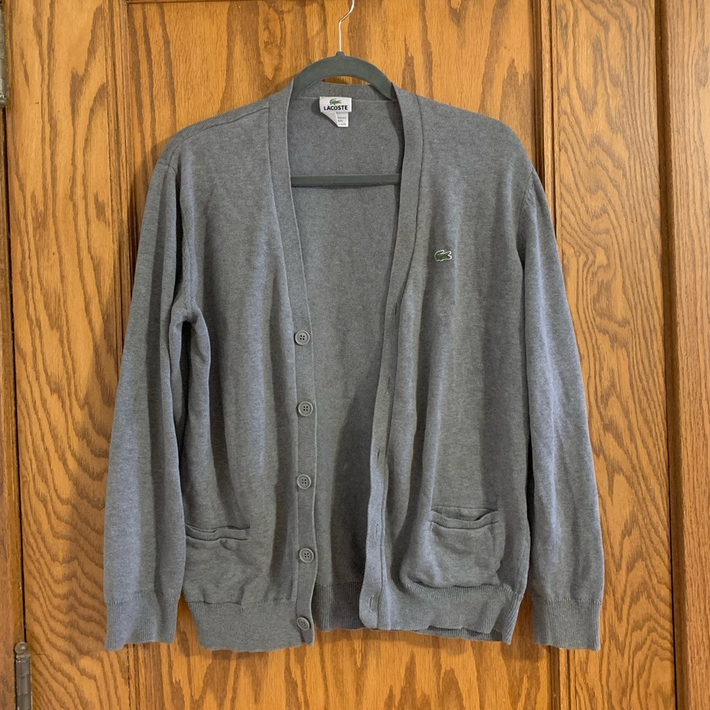 Preppy Lacoste Grey Cardigan